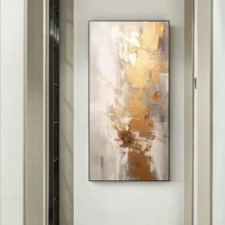 Handmade Oil Painting Canvas Wall Art Decoration Modern Abstract Golden Texture for Home Decor Rolled Frameless Unstretched Painting