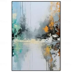 Handmade Oil Painting Canvas Wall Art Decoration Vertical Modern Abstract Art for Home Living Room Hallway Decor Rolled Frameless Unstretched Painting