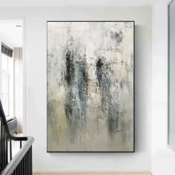 Handmade Oil Painting Canvas Wall Art Decoration Vertical Modern Abstract Art for Home Living Room Hallway Decor Rolled Frameless Unstretched Painting