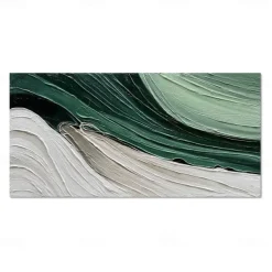 Handmade Oil Painting Canvas Wall Art Decoration Modern Green Abstract Texture for Living Room Home Decor Rolled Frameless Unstretched Painting