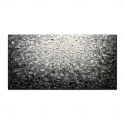 Handmade Oil Painting Canvas Wall Art Decoration Modern Abstract Texture Black White for Living Room Home Decor Rolled Frameless Unstretched Painting