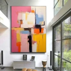 Handmade Oil PaintingCanvasWall Art DecorationAbstract Knife PaintingLandscape Warm ColorsFor Home Decor Rolled Frameless Unstressed Painting