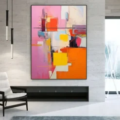 Handmade Oil PaintingCanvasWall Art DecorationAbstract Knife PaintingLandscape Warm ColorsFor Home Decor Rolled Frameless Unstressed Painting