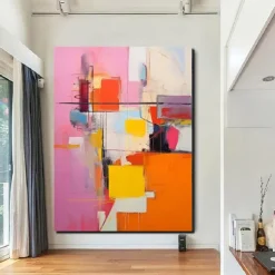 Handmade Oil PaintingCanvasWall Art DecorationAbstract Knife PaintingLandscape Warm ColorsFor Home Decor Rolled Frameless Unstressed Painting