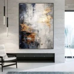 Handmade Oil PaintingCanvasWall Art DecorationAbstract Knife PaintingLandscape BlueFor Home Decor Rolled Frameless Unstressed Painting