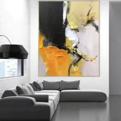 Handmade Oil PaintingCanvasWall Art DecorationAbstract Knife PaintingLandscape BlueFor Home Decor Rolled Frameless Unstressed Painting