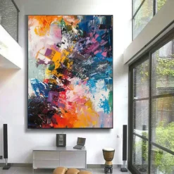 Handmade Oil PaintingCanvasWall Art DecorationAbstract Knife PaintingSea View RedFor Home Decor Rolled Frameless Unstressed Painting