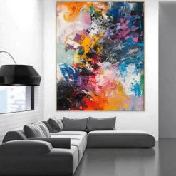 Handmade Oil PaintingCanvasWall Art DecorationAbstract Knife PaintingSea View RedFor Home Decor Rolled Frameless Unstressed Painting