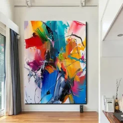 Handmade Oil PaintingCanvasWall Art DecorationAbstract Knife PaintingSea View RedFor Home Decor Rolled Frameless Unstressed Painting