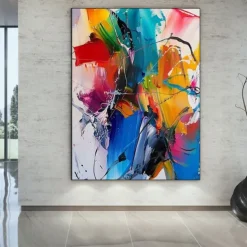 Handmade Oil PaintingCanvasWall Art DecorationAbstract Knife PaintingSea View RedFor Home Decor Rolled Frameless Unstressed Painting