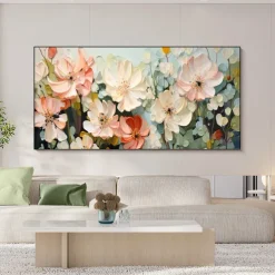 Handmade Original Blooming flowers and plants Oil Painting On Canvas Abstract Art Painting for Home Decor With Stretched Frame/Without Inner Frame Painting
