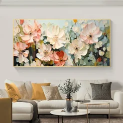 Handmade Original Blooming flowers and plants Oil Painting On Canvas Abstract Art Painting for Home Decor With Stretched Frame/Without Inner Frame Painting