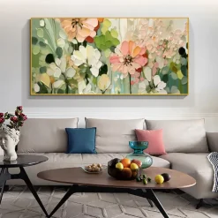 Handmade Original Blooming flowers and plants Oil Painting On Canvas Abstract Art Painting for Home Decor With Stretched Frame/Without Inner Frame Painting