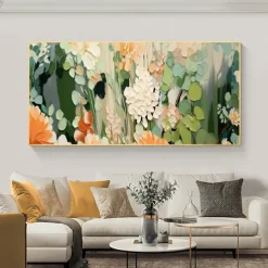 Handmade Original Blooming flowers and plants Oil Painting On Canvas Abstract Art Painting for Home Decor With Stretched Frame/Without Inner Frame Painting