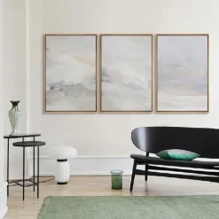 Handmade Wall Art Pastel painting handmade Abstract Gray Landscape Painting Eclectic Minimalist Modern Art Neutral seascape Painting Wall Decor Framed Canvas Gray painting