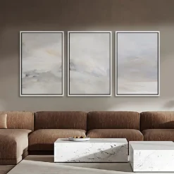 Handmade Wall Art Pastel painting handmade Abstract Gray Landscape Painting Eclectic Minimalist Modern Art Neutral seascape Painting Wall Decor Framed Canvas Gray painting