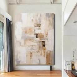 Handmate Oil PaintingCanvasWall Art DecorationAbstract Knife PaintingLandscape Yellowfor Home Decor Rolled Frameless Unstretched Painting