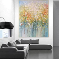 Handmate Oil PaintingCanvasWall Art DecorationAbstract Knife PaintingLandscape Yellowfor Home Decor Rolled Frameless Unstretched Painting