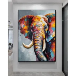 Handpaint Elephant Canvas Oil Painting Large Wall Art Contemporary Art Aesthetic Decor Home Decoration Housewarming Gift dea No Frame