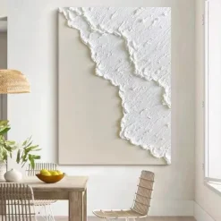 Handpainted Large Wall Art Abstract Ocean Painting 3D Ocean Texture Painting Ocean Waves Painting Original Ocean Art Original Beach Home Decor Stretched Frame Ready to Hang