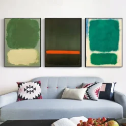 Handpainted Sky Blue Mark Rothko Canvas Painting Abstract Art Decor Modern Wall Art Contemporary Painting Home Decor Gift Stretched Frame Ready to Hang