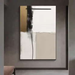 Handpainted White Nordic Painting Large Canvas Paintings Beige Texture Wall Art white Abstract Art Living Room Decor No Frame