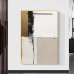 Handpainted White Nordic Painting Large Canvas Paintings Beige Texture Wall Art white Abstract Art Living Room Decor No Frame