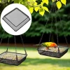 Hanging Bird Feeder, Outdoor Garden Metal Mesh Bird Dining Dish, Suspended Bird Feeding Tray for Yard, Patio, Backyard