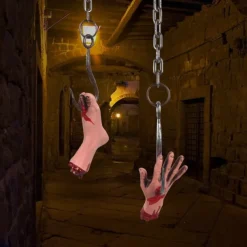 Hanging Broken Hand and Foot Horror Severed Hands Feet Broken Limbs Halloween Decorations for Haunted House Party Decor