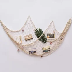 Hanging Ornaments Mediterranean Decorative Fishing Net Thick Line Hemp Rope Shell Net Photography Props Kindergarten Background Wall
