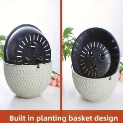 Hanging Planters Self Watering Hanging Baskets Dark Grey For Indoor Outdoor Plants Flower Plant Pots