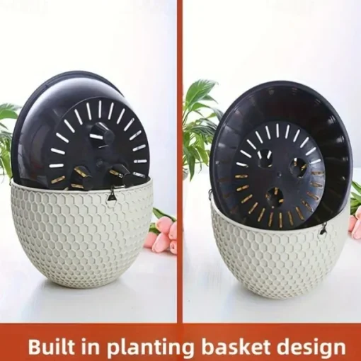 Hanging Planters Self Watering Hanging Baskets Dark Grey For Indoor Outdoor Plants Flower Plant Pots