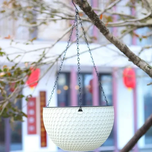 Hanging Planters Self Watering Hanging Baskets Dark Grey For Indoor Outdoor Plants Flower Plant Pots