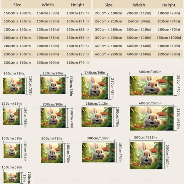 Hanging Tapestry Wall Art Large Tapestry Bunny Animal Mural Decor Photograph Backdrop Blanket Curtain Home Bedroom Living Room Decoration