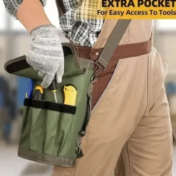 Hardware Tool Roll Storage Bag, Oxford Cloth Tool Pouch, Crossbody & Carry Tool Organizer, Vehicle Tool Storage Roll