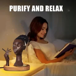 Head Incense Burner Black Woman, Black Lady Head Scents Burner Black Women Head, Head Incense Burner Black Woman,Headscents Incense Holder for Various Environments