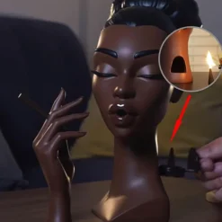 Head Incense Burner Black Woman, Black Lady Head Scents Burner Black Women Head, Head Incense Burner Black Woman,Headscents Incense Holder for Various Environments