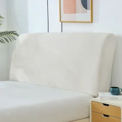 Headboard Covers Slipcover, Stretch Bed Headboard Covers, Small Square Jacquard Dustproof Protector Cover Bed Headboard Cover Queen Size King Twin for Upholstered Headboard