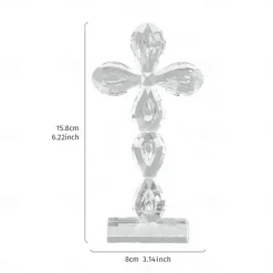 Heart Angel and Cross Prism Crystal Ornament, Decorative Sun Catcher, Glass Desk and Window Decor for Office, Study, and Display Window