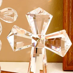 Heart Angel and Cross Prism Crystal Ornament, Decorative Sun Catcher, Glass Desk and Window Decor for Office, Study, and Display Window