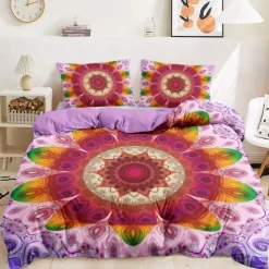 Heart Bohemian Duvet Cover Set 100% Cotton Soft and Breathable Bedding Featuring Prints Lightweight and Durable Quilt Cover Comfortable for All Seasons Easy to Care