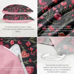 Heart Pattern Duvet Cover Set Set Soft 3-Piece Luxury Cotton Bedding Set Home Decor Gift Twin Full King Queen Size Duvet Cover