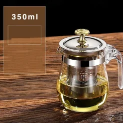 Heat Resistant Glass Teapot With Stainless Steel Tea Strainer Infuser Flower Kettle Kung Fu Teawear Set Puer Oolong Pot