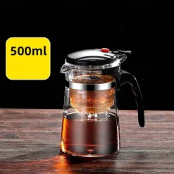 Heat Resistant Glass Teapot With Stainless Steel Tea Strainer Infuser Flower Kettle Kung Fu Teawear Set Puer Oolong Pot