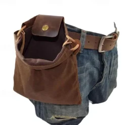 Heavy Duty Canvas Foraging Waist Bag - Portable Outdoor Gathering Pouch with Adjustable Belt