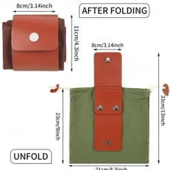 Heavy Duty Canvas Foraging Waist Bag - Portable Outdoor Gathering Pouch with Adjustable Belt