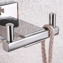 Heavy Duty Double Robe Hook Wall Mount Stainless Steel Hand Towel Hooks for Bathrooms, Mirror Polish