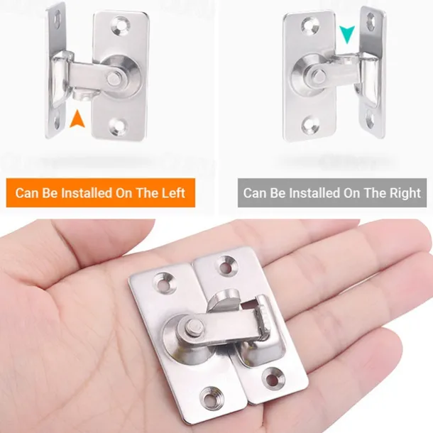 Heavy-Duty 304 Stainless Steel Door Lock Latch, 90 Degree Buckle flip Latch Right Angle Door Latch Lock Lever Latch Heavy Duty Safety Door Lock