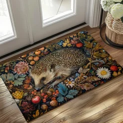 Hedgehog Fruits Doormat Kitchen Mat Floor Mat Non-Slip Area Rug Oil Proof Rug Indoor Outdoor Mat Bedroom Decor Bathroom Mat Entrance Rug