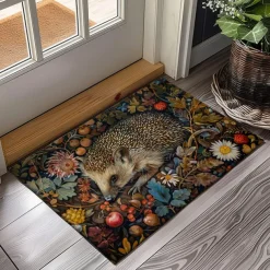 Hedgehog Fruits Doormat Kitchen Mat Floor Mat Non-Slip Area Rug Oil Proof Rug Indoor Outdoor Mat Bedroom Decor Bathroom Mat Entrance Rug